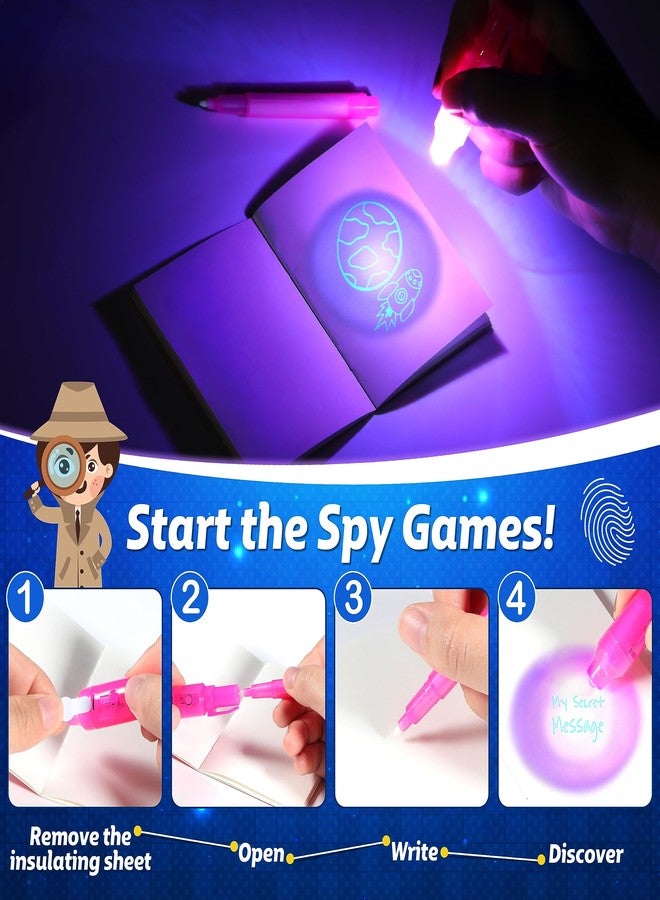 Joycover 24 PCS Invisible Ink Pen with UV Light for Kids, Spy Pens and Notebook，Birthday Party Favors for Kids 4-8, School Prize Goodie Bag Stuffers, UV Pen for Secret Message Escape Room - Image 3